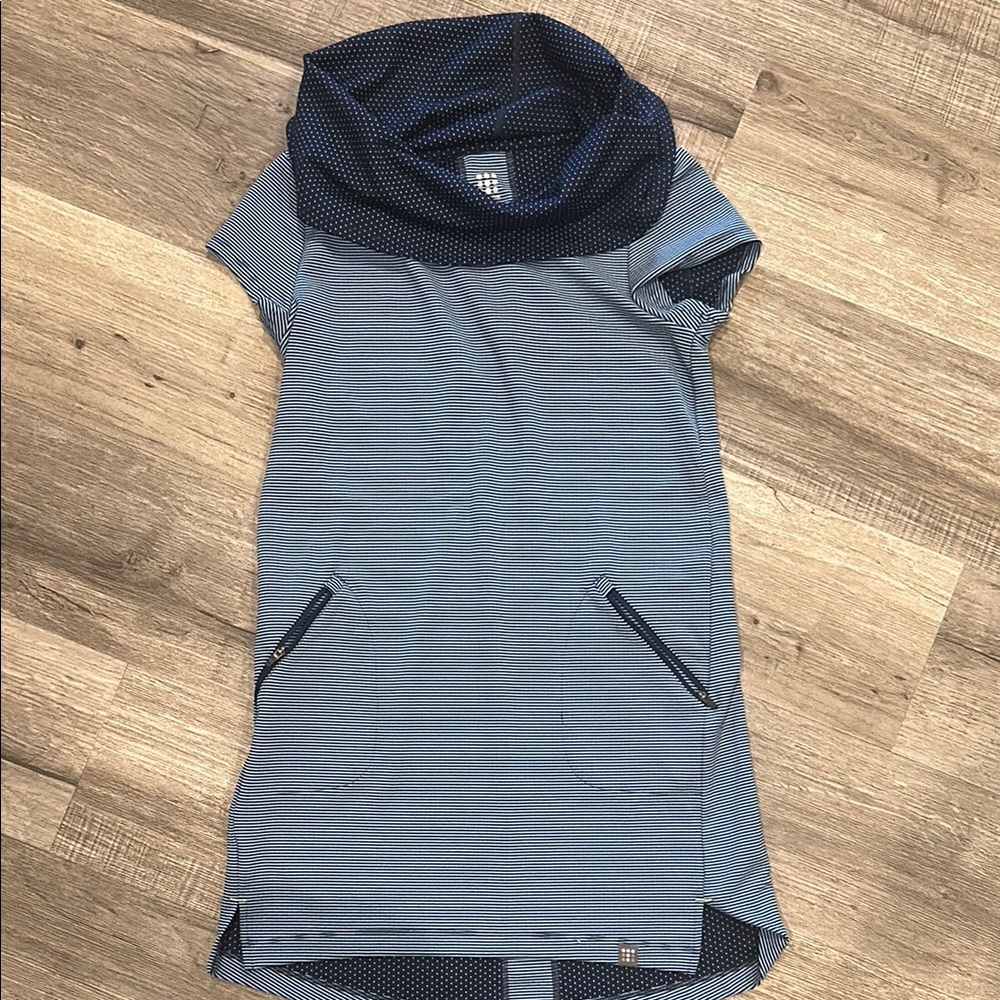 Title Nine Blue Tunic with Black Accents